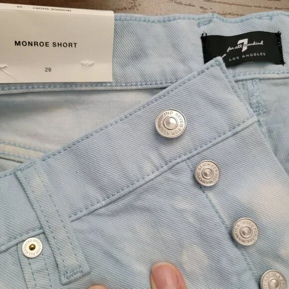 7 For All Mankind Monroe Jean Shorts Women 29 Retro Hippie Boho Country Festival - Picture 3 of 6